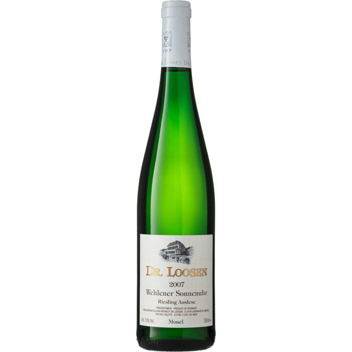 Вино Dr. Loosen Riesling Auslese Wehlener Sonnenuhr / Веленер Зонненур Рислінг Ауслезе 2007, біле солодке, 0.75 л Вино Dr. Loosen Riesling Auslese Wehlener Sonnenuhr / Веленер Зонненур Рислінг Ауслезе 2007, біле солодке, 0.75 л