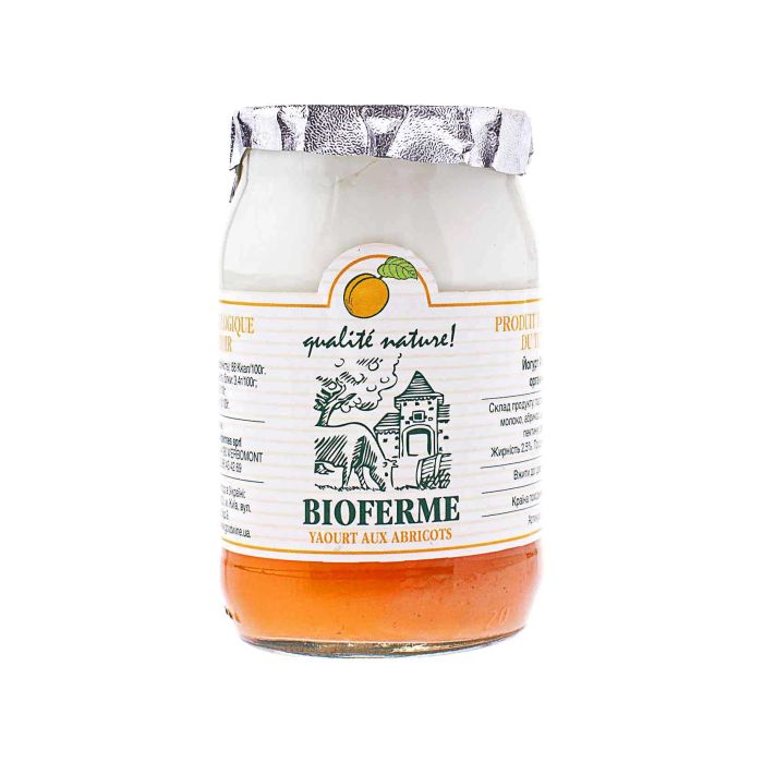 Йогурт жирний Абрикос органічний 3% жиру 150г, Bioferme