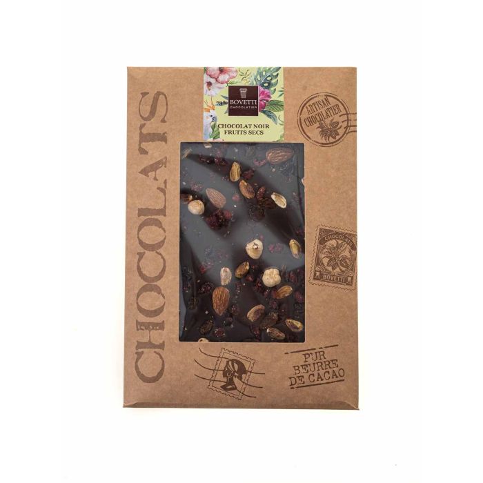 Шоколад чорний з сухофруктами 350г, Bovetti (Франція)