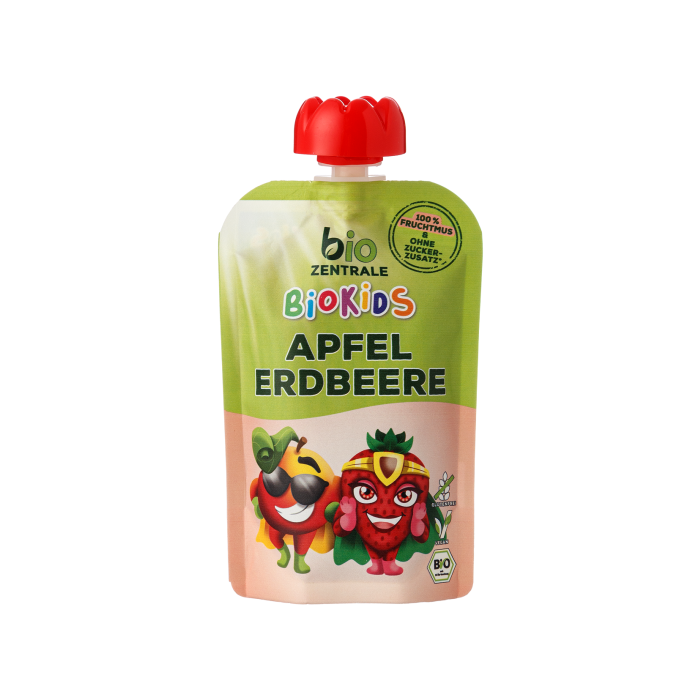 Пюре фруктове Яблуко-Полуниця органічне 90г, Bio Zentrale