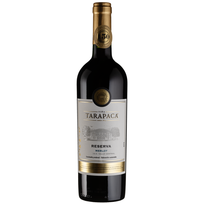 Вино Tarapaca Merlot Reserva, Tarapacа / Різерва Мерло, червоне сухе, 0.75 л