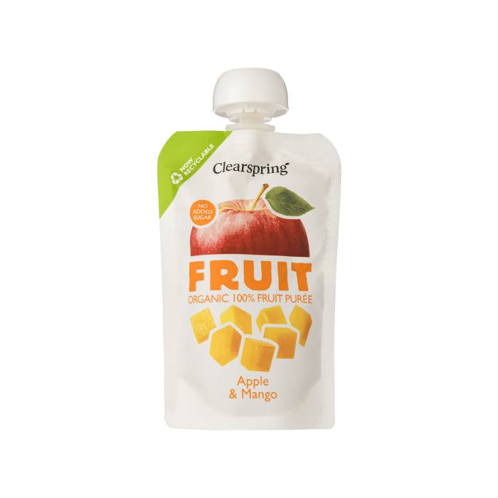 Пюре фруктове Яблуко-Манго органічне 100г, Clearspring