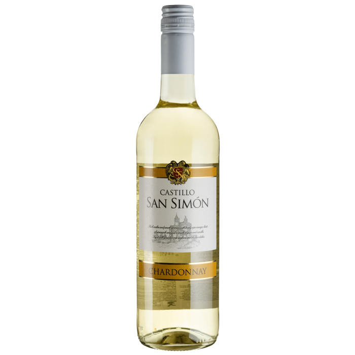 Вино Castillo San Simon Castillo San Simon Chardonnay / Вино виноградне натуральне сухе біле Кастілло Сан Сімон Шардоне, J.Garcia Carrion 0,75л, біле сухе, 0.75 л