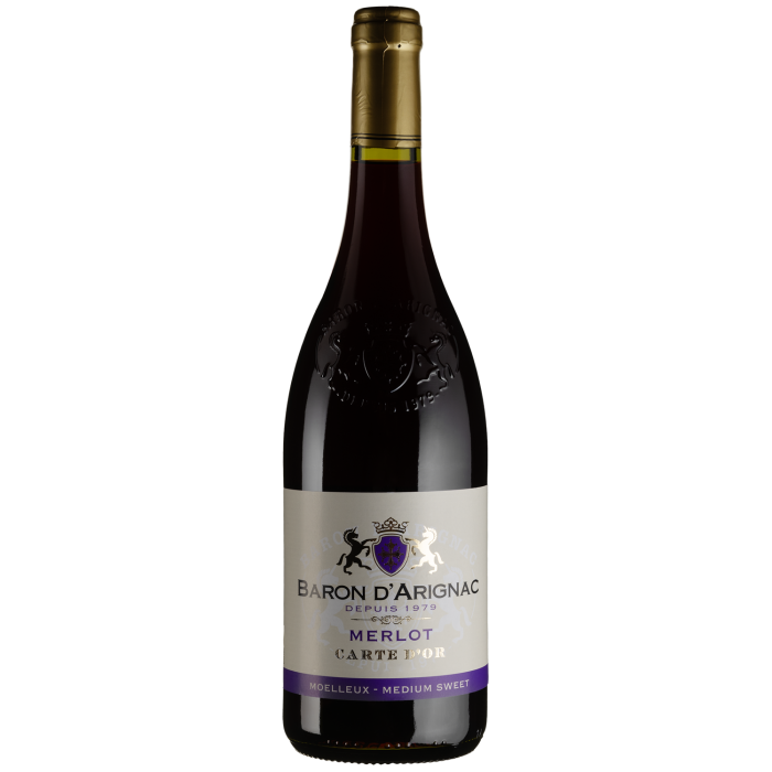 Вино Baron d'Arignac Merlot / Мерло, червоне напівсолодке, 0.75 л Вино Baron d'Arignac Merlot / Мерло, червоне напівсолодке, 0.75 л