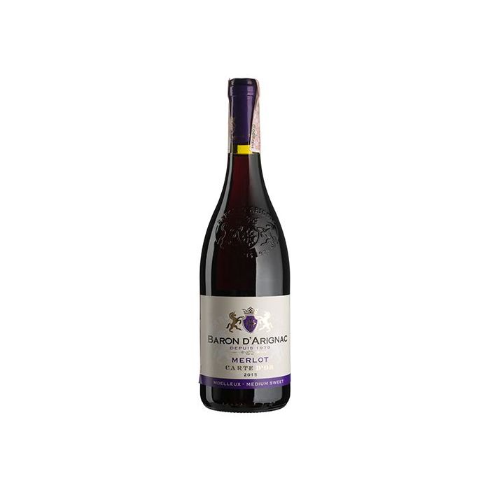 Вино Baron d'Arignac Merlot / Мерло, червоне напівсолодке, 0.75 л Вино Baron d'Arignac Merlot / Мерло, червоне напівсолодке, 0.75 л