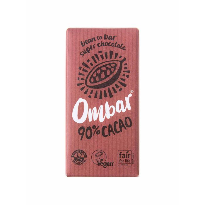 Шоколад сирий органічний 90% какао 35г, Ombar
