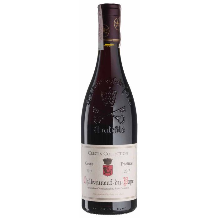 Вино Domaine de Cristia Chateauneuf du Pape Rouge Kosher / Шатоньоф-дю-Пап Руж Кошер 2017, червоне сухе, 0.75 л