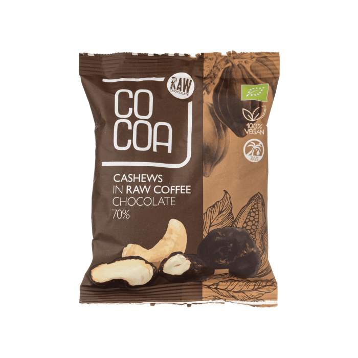 Кеш'ю у сирому кавовому шоколаді органічні 70г, Raw Cocoa