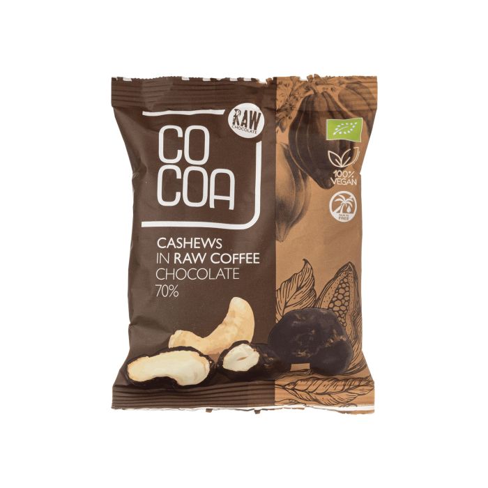 Кеш'ю у сирому кавовому шоколаді органічні 70г, Raw Cocoa Кеш'ю у сирому кавовому шоколаді органічні 70г, Raw Cocoa
