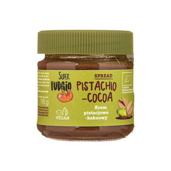 Шоколадна паста веганська з фісташками органічна 190г, Super Fudgio