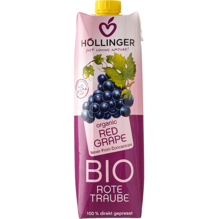 Сік з червоного винограду органічний 1л, Hollinger