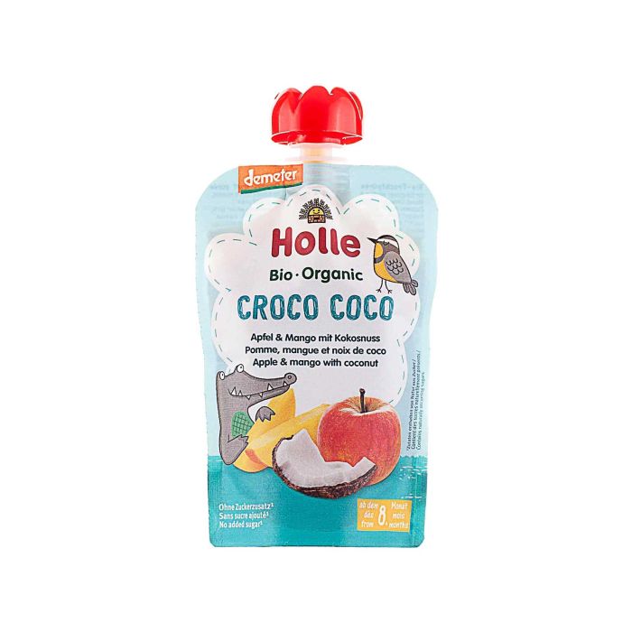 Пюре "Croco Coco" з яблуком, манго та кокосом органічне (з 8 місяців) 100г, Holle