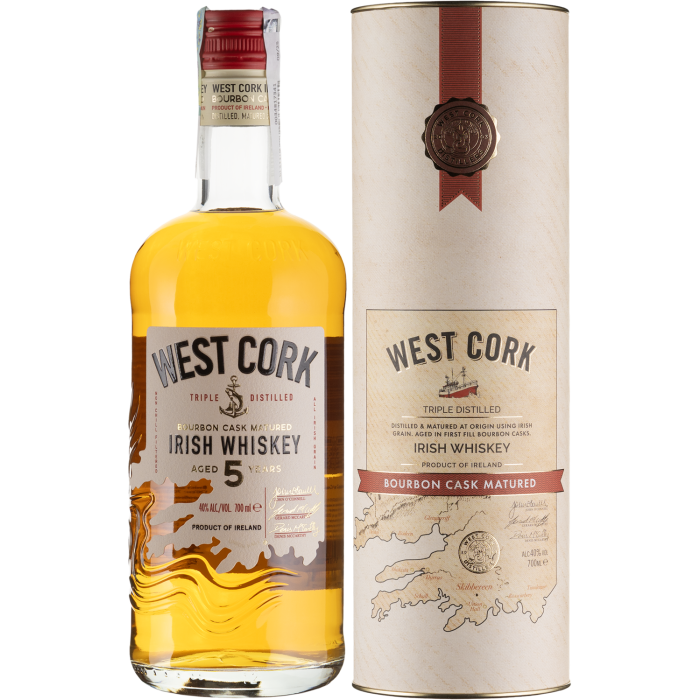 Віскі West Cork Bourbon Cask, Tube, 0.7 л