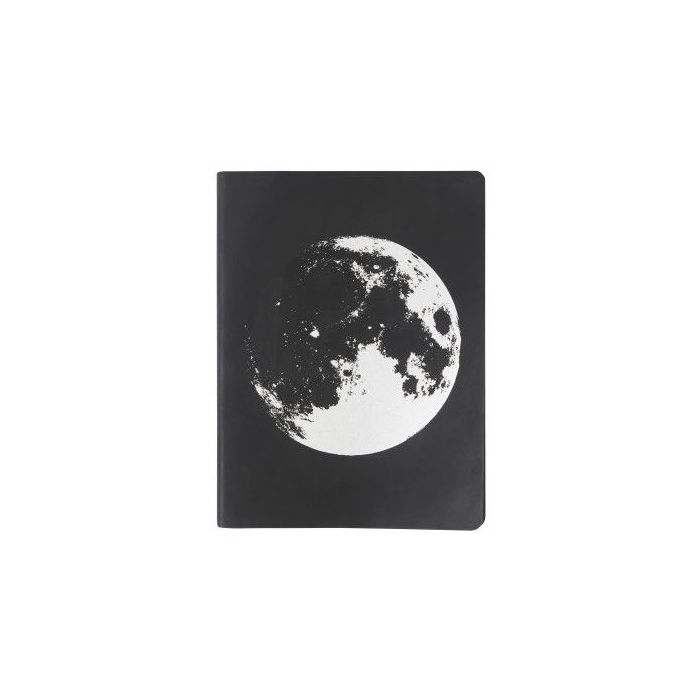Блокнот "Moon" чорно-срібного кольору 256 с., Nuuna