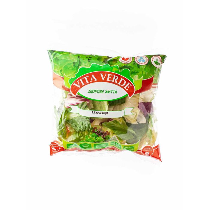 Салат Цезар 180г (Айсберг 60%, Ромен 20%, Радіччіо 20%), Vita Verde (Україна)