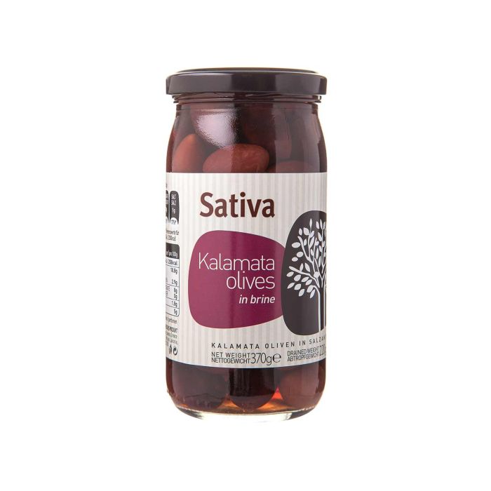 Оливки Каламата цілі в розсолі 370г, Sativa