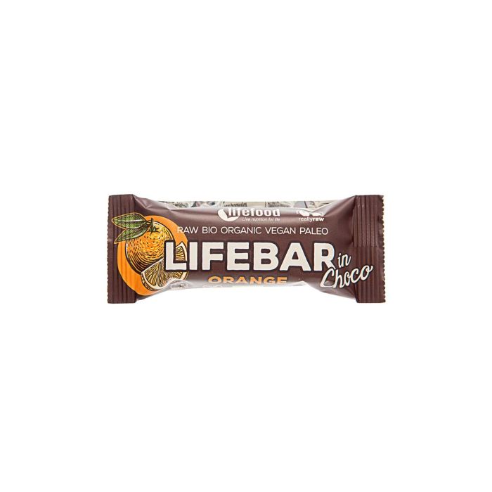 Батончик Апельсин у шоколаді органічний Lifebar InChoco 40г, Lifefood
