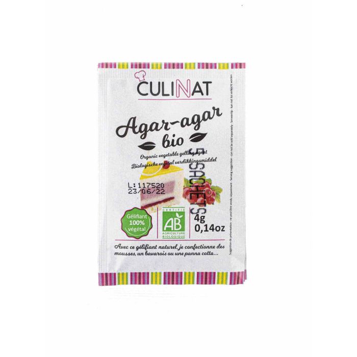 Загущувач Агар-агар з морських водоростей органічний 5х4г, Culinat