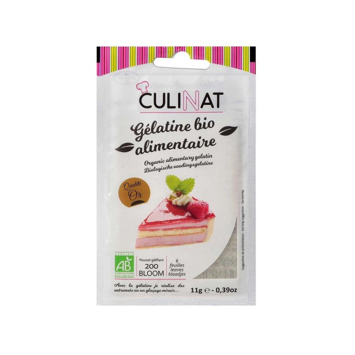 Желатин листовий органічний 11г, Culinat