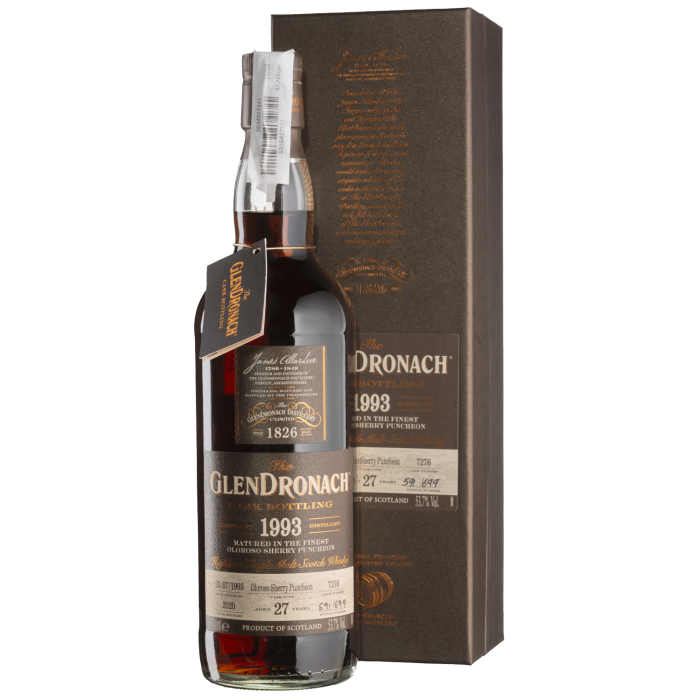 Віскі Glendronach 27yo #7276 CB Batch 18, gift box 1993, 0.7 л