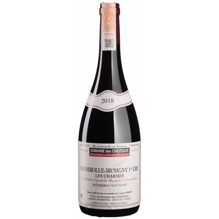 Вино Des Chezeaux Chambolle Musigny 1er cru les Charmes / Шамболь Мусіньї Прем'єр Крю Лє Шарме 2018, червоне сухе, 0.75 л