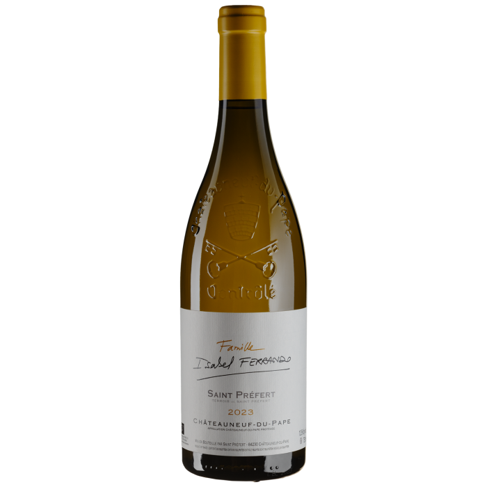 Вино Domaine Saint Prefert Chateauneuf du Pape Famille Isabel Ferrando White / Шатоньоф дю Пап Фаміллє Ізабель Феррандо Вайт 2023, біле сухе, 0.75 л