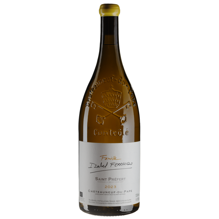 Вино Domaine Saint Prefert Chateauneuf du Pape Famille Isabel Ferrando White / Шатоньоф дю Пап Фаміллє Ізабель Феррандо Вайт 2023, біле сухе, 1.5 л