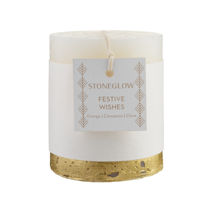Свічка ароматизована "Святкові побажання" низька Seasonal Collection, Stoneglow 