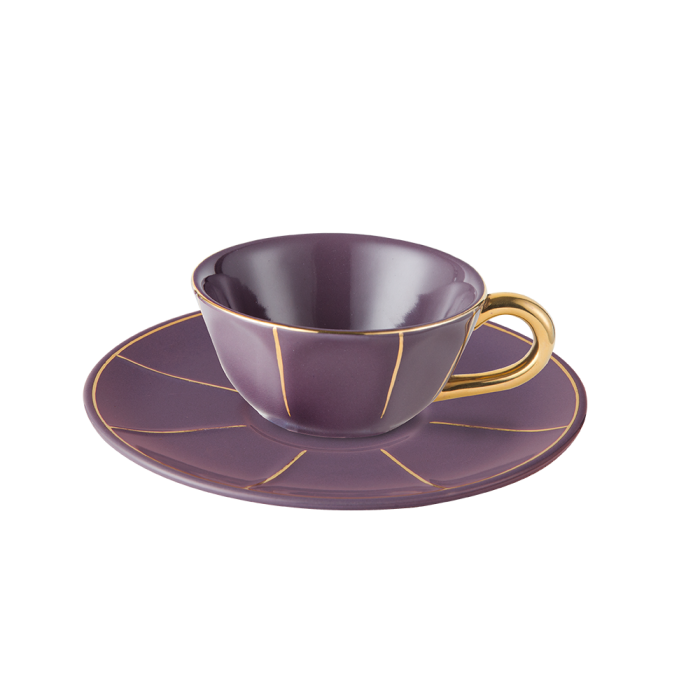 Чайна чашка з блюдцем фіолетова Vintage, Bitossi Home