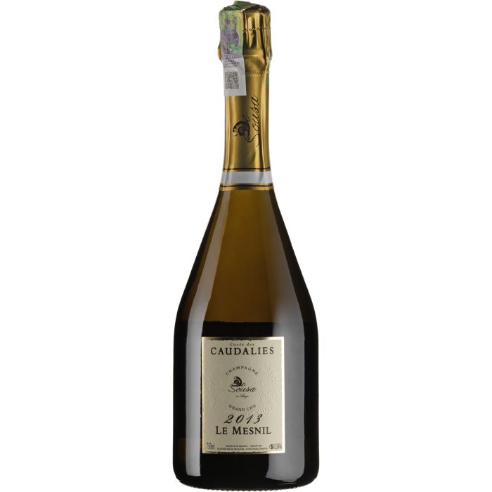 Шампанське De Sousa Cuvee des Caudalies Millesime Le Mesnil / Кюве де Кодалі Міллєзім Ле Меньїль 2013, біле, 0.75 л
