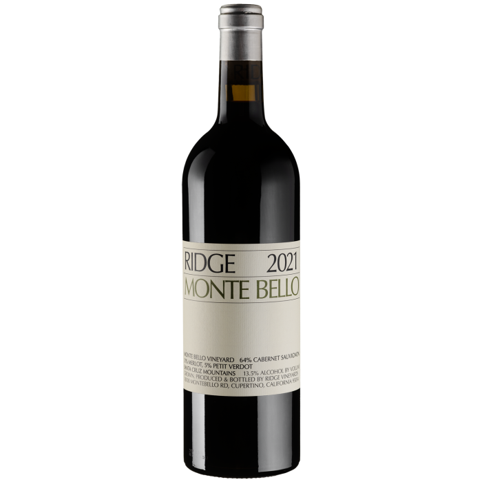 Вино Ridge Vineyards California Monte Bello / Каліфорнія Монте Белло 2021, червоне сухе, 0.75 л Вино Ridge Vineyards California Monte Bello / Каліфорнія Монте Белло 2021, червоне сухе, 0.75 л