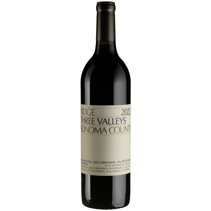 Вино Ridge Vineyards Three Valleys / Срі Валліс 2022, червоне сухе, 0.75 л