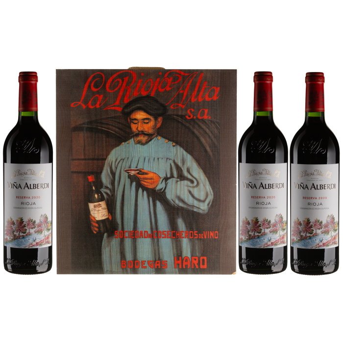 Вино La Rioja Alta Vina Alberdi Reserva (gift set 3 bottles) / Набір з трьох пляшок вина Вінья Алберді Резерва 2020, червоне сухе, 2.25 л
