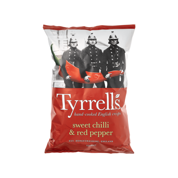 Чипси картопляні із солодким чилі та червоним перцем 150г, Tyrrell's Чипси картопляні із солодким чилі та червоним перцем 150г, Tyrrell's
