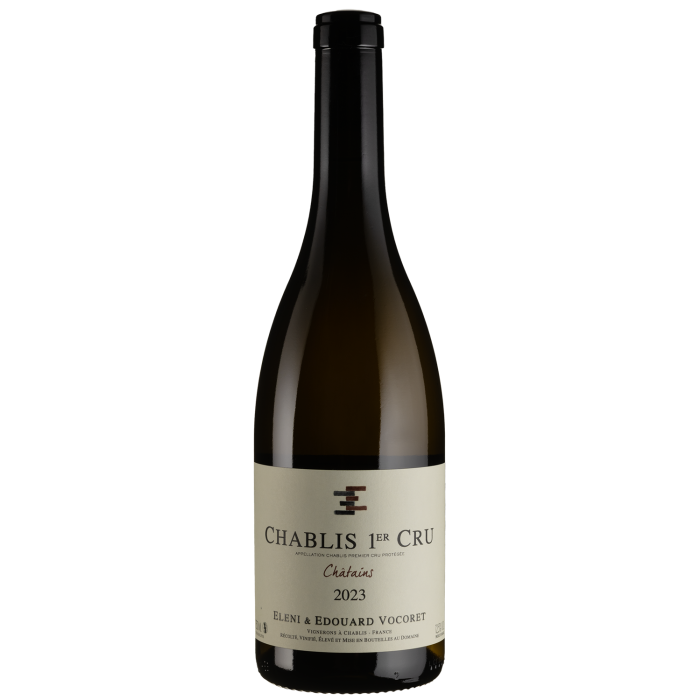 Вино Eleni et Edouard Vocoret Chablis Premier Cru Chatains / Шаблі Прем’єр Крю Шатен 2023, біле сухе, 0.75 л
