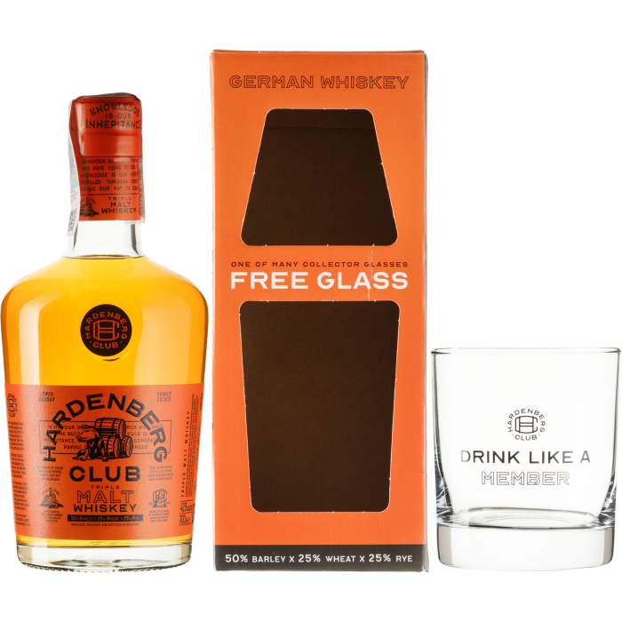 Віскі Hardenberg Straight Malt + glass, gift box, 0.7 л