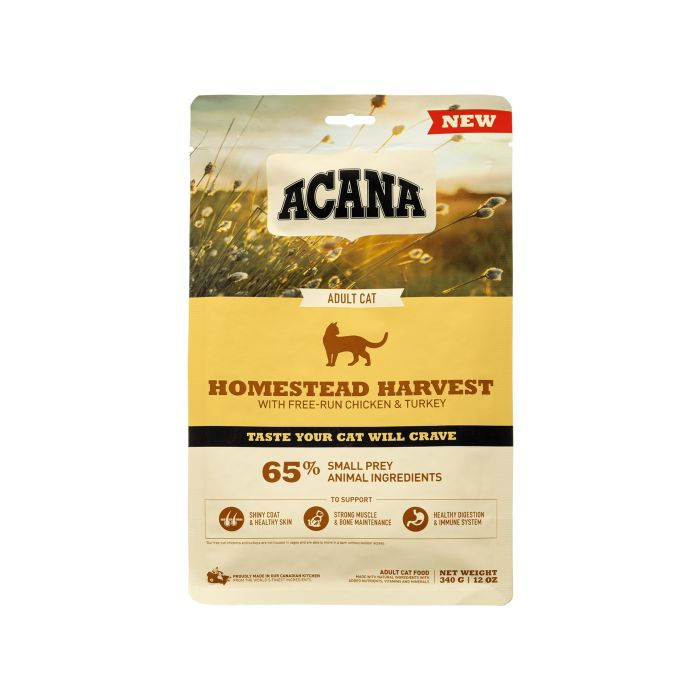 Корм для котів сухий повнораціонний Хомстед Харвест Кет 340г New Cats, Acana Корм для котів сухий повнораціонний Хомстед Харвест Кет 340г New Cats, Acana