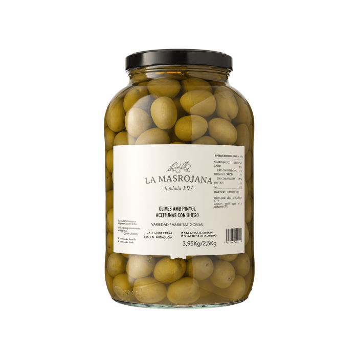 Оливки з кісточкою Гордаль 3,95кг, La Masrojana