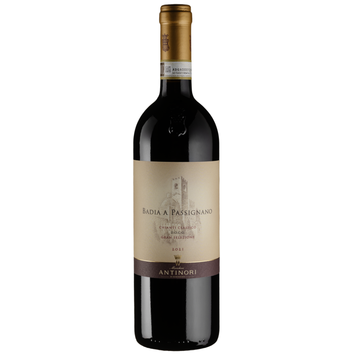 Вино Marchesi Antinori Badia a Passignano Chianti Classico Gran Selezione / Бадіа а Пассін`яно К'янті Класіко Гран Селіціоне 2021, червоне сухе, 0.75 л