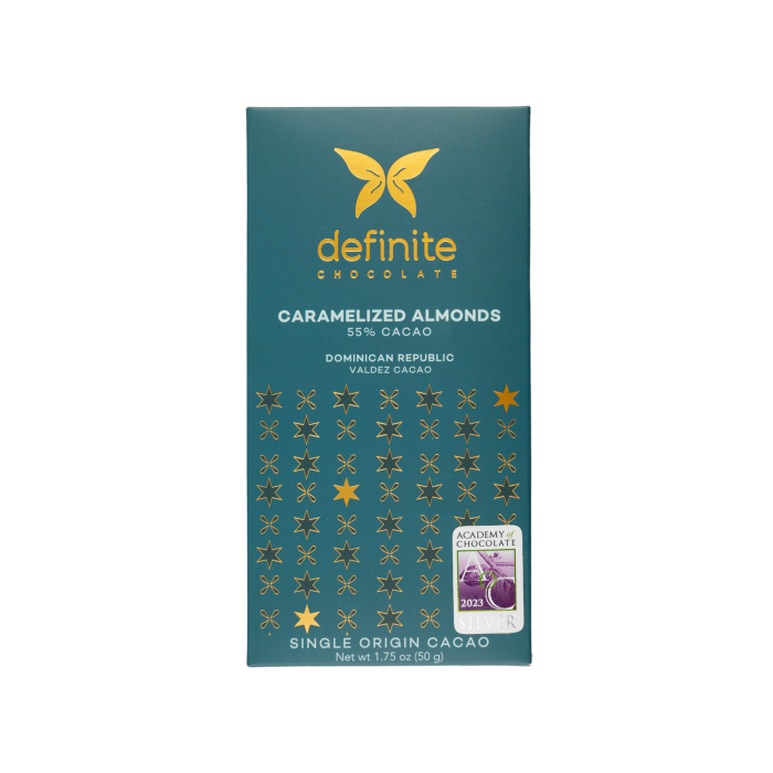 Шоколад темний Карамелізований мигдаль 50г, Definite