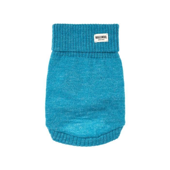 Светр для собак з британської вовни блакитний розмір S, Wag and Wool