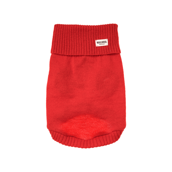Светр для собак з британської вовни вишневого кольору розмір S, Wag and Wool