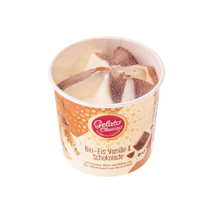 Морозиво пломбір з ваніллю та шоколадом органічне 12% 100мл, Gelato Classico Морозиво пломбір з ваніллю та шоколадом органічне 12% 100мл, Gelato Classico