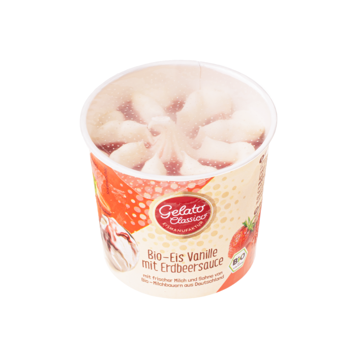 Морозиво вершкове з ваніллю та полуницею органічне 8.9% 100мл, Gelato Classico