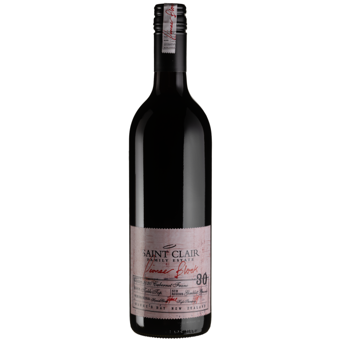 Вино Saint Clair Pioneer Block 30 Cabernet Franc / Пайонір Блок 30 Каберне Фран 2020, червоне сухе, 0.75 л