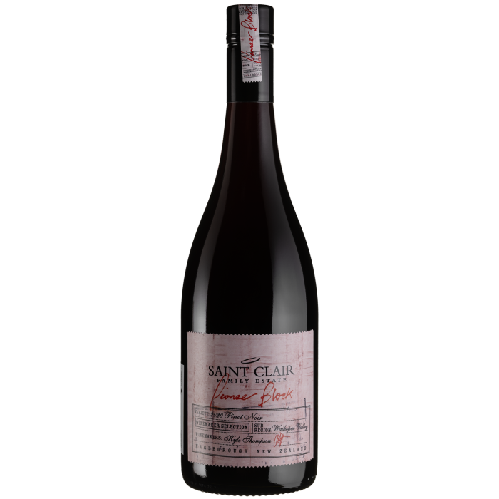 Вино Saint Clair Pioneer Block Winemaker Selection Pinot Noir / Пайонір Блок Вайнмейкер Селекшн Піно Нуар 2020, червоне сухе, 0.75 л