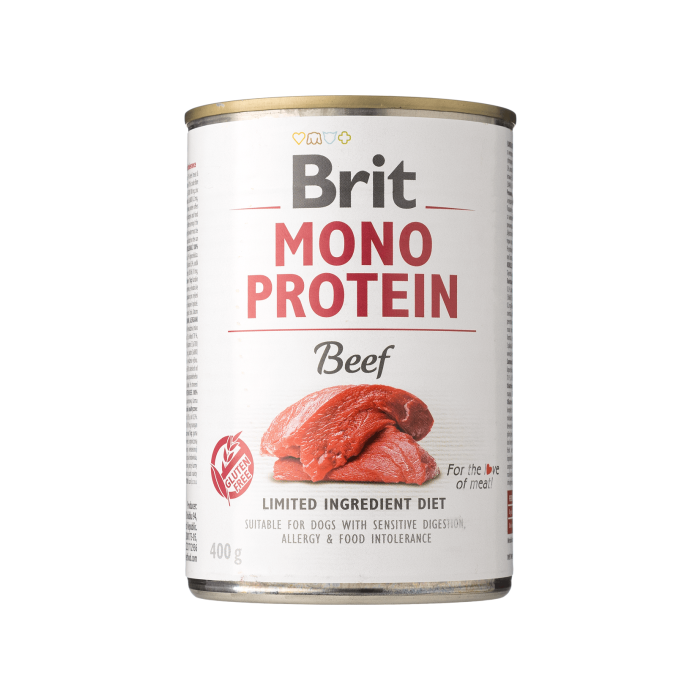Корм для собак вологий повнораціонний з яловичиною 400г Mono Protein, Brit Care