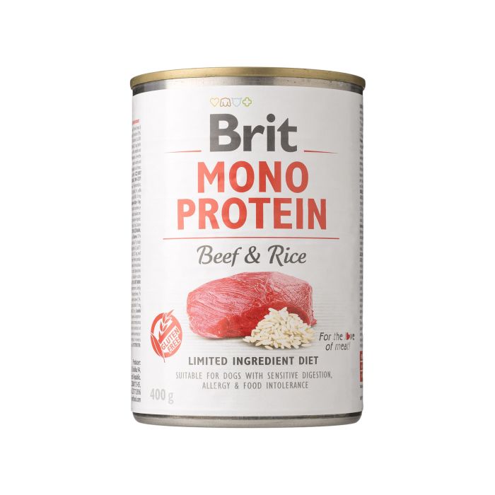 Корм для собак вологий повнораціонний з яловичиною та рисом 400г Mono Protein, Brit Care Корм для собак вологий повнораціонний з яловичиною та рисом 400г Mono Protein, Brit Care