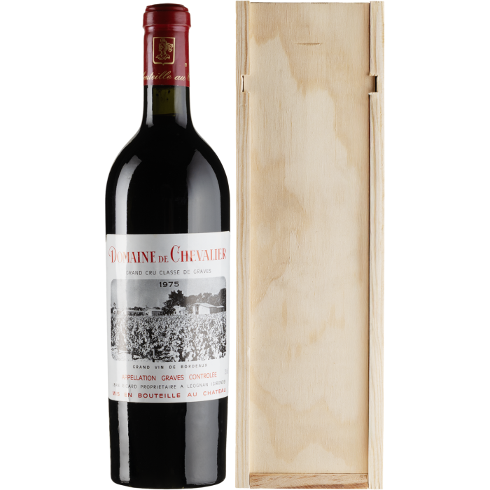 Вино Domaine de Chevalier Domaine de Chevalier, wooden box / Домен де Шевальє, дерев'яна коробка 1975, червоне сухе, 0.75 л