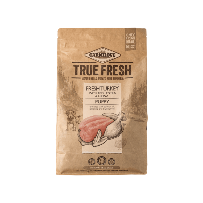 Корм для цуценят сухий повнораціонний з індичкою 1,4кг True Fresh, Carnilove